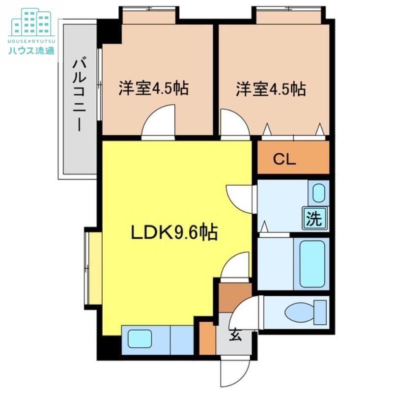 光町ハイツ(2DK/3階)の間取り写真