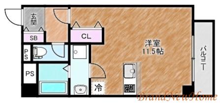 ルフレ堺(ワンルーム/7階)の間取り写真