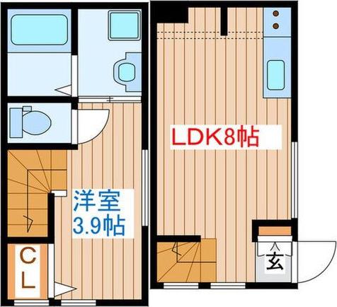 クレストコートI(1LDK/1階)の間取り写真