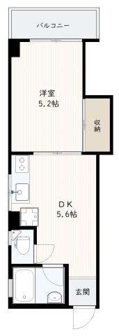 幟町平岩ビル(1DK/4階)の間取り写真