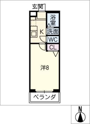 パークステイ鏡ヶ池(1K/3階)の間取り写真