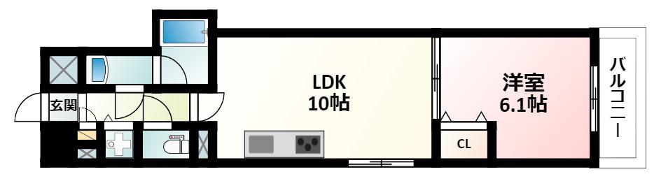 ルヴェール新大阪(1LDK/7階)の間取り写真