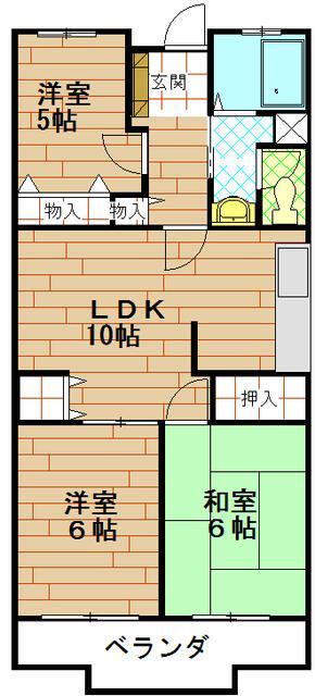 プラムヒルズ洋光台(3LDK/1階)の間取り写真