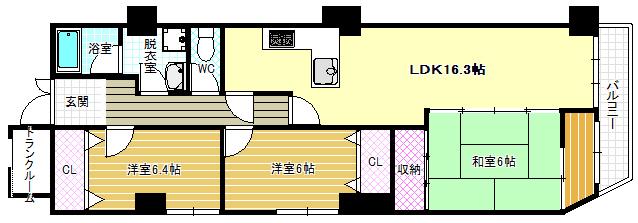 サンロード汐ノ宮(3LDK/2階)の間取り写真