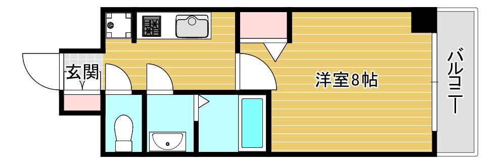 ラヴィータ難波元町(1K/3階)の間取り写真