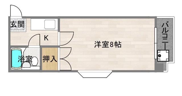 カツタビルディング5号館(1K/6階)の間取り写真