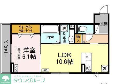 VIOLA COURT(1LDK/2階)の間取り写真