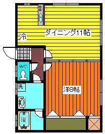 リッチオーク八番館(1LDK/1階)の間取り写真