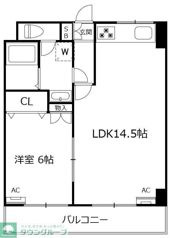 ロッシェル南流山(1LDK/4階)の間取り写真