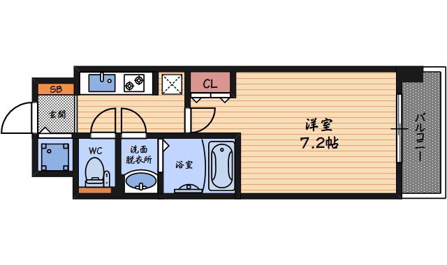 サムティ梅田IIグロウアクシス(1K/4階)の間取り写真