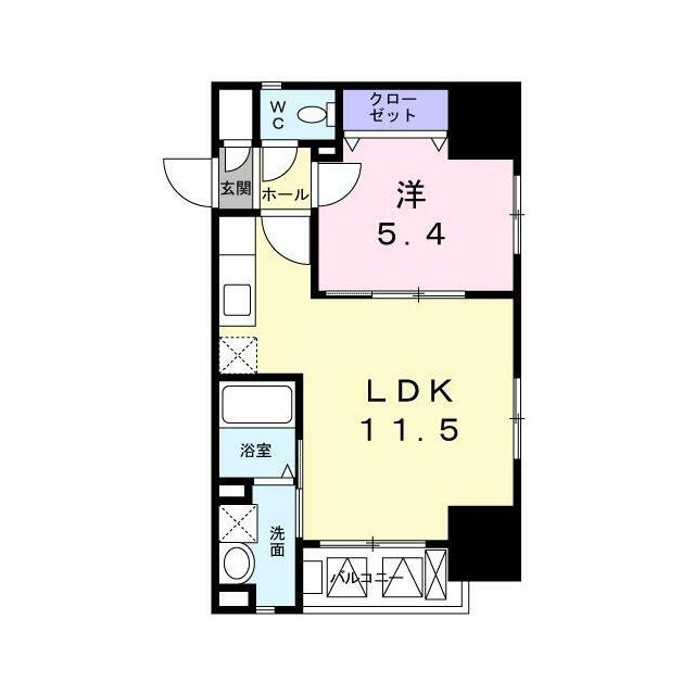 ボストーク・ネオ 部屋番号1101(1LDK/11階)の間取り写真