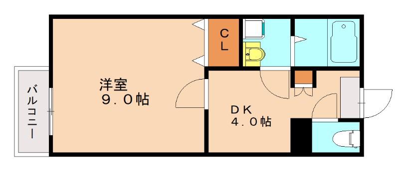 フォーレスト笹原(1DK/1階)の間取り写真