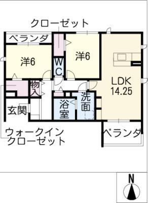 WILL REGALO(2LDK/1階)の間取り写真