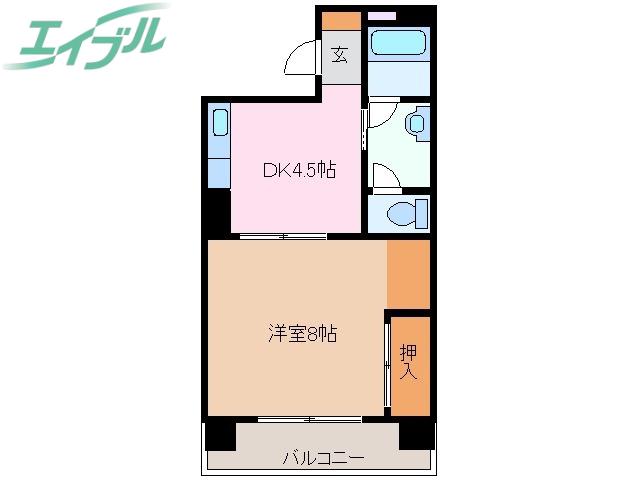 シャンボール西浦(1DK/7階)の間取り写真