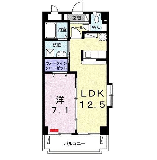 マンションハイビスカス(1LDK/4階)の間取り写真