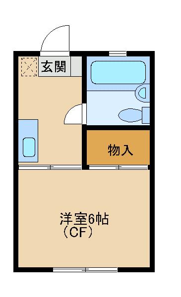TNハイム(1K/1階)の間取り写真
