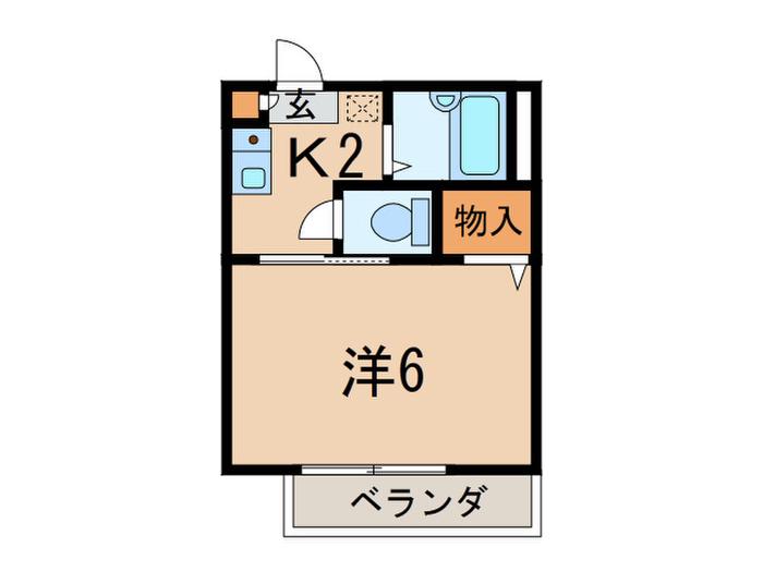 アルターナ武庫之荘A棟・B棟(1K/2階)の間取り写真