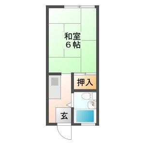 ハイツ向陽(1K/1階)の間取り写真