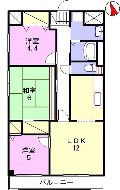 セレニティ飾東(3LDK/2階)の間取り写真