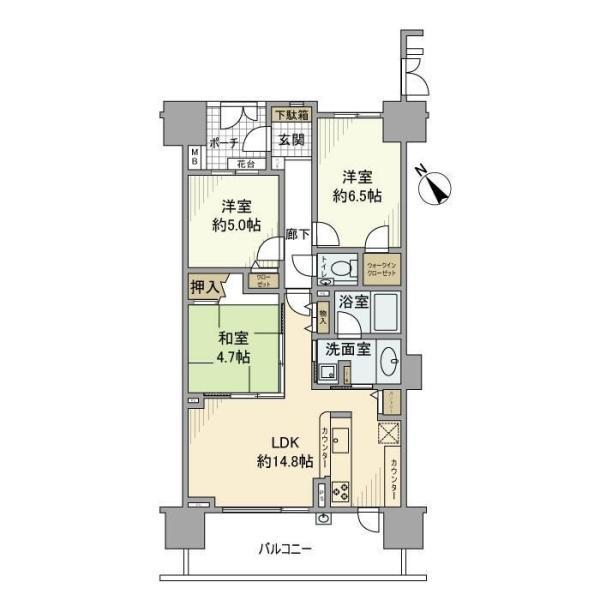 プライムステイツかしわ台(3LDK/2階)の間取り写真