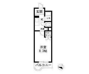 メゾン南多摩(1K/5階)の間取り写真