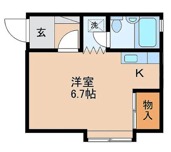 モンパレス足利第3-1号館(ワンルーム/1階)の間取り写真