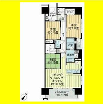 サーパス稲川レジデンス(3LDK/3階)の間取り写真