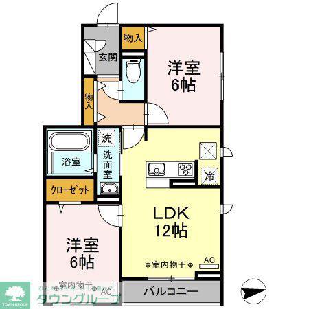 ベルフォート(2LDK/1階)の間取り写真