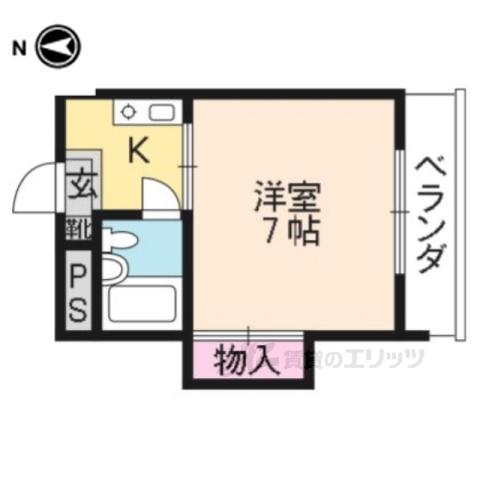 コーポACE(1K/4階)の間取り写真