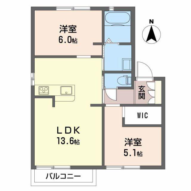 リバーサイド駒A(2LDK/2階)の間取り写真