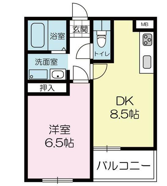 テルース21 II(1LDK/2階)の間取り写真
