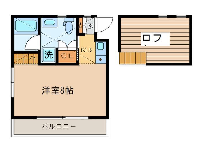 ヒロセハウス(1K/1階)の間取り写真