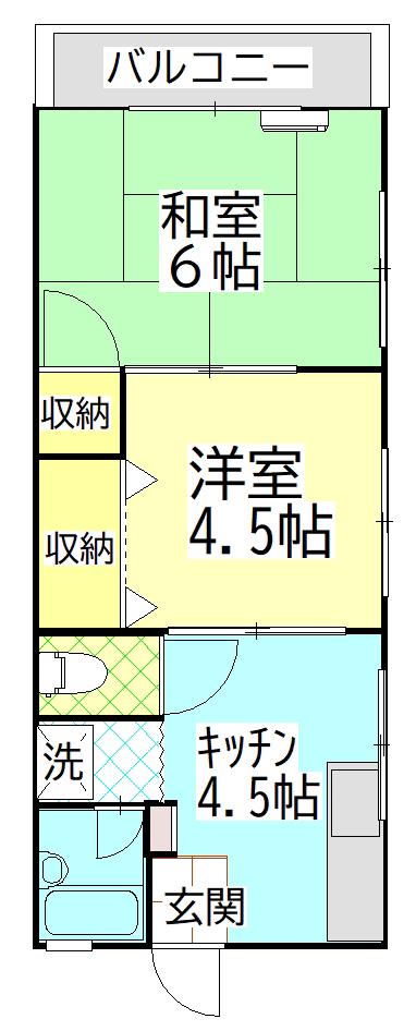 リバーサイドサチキII(2K/2階)の間取り写真