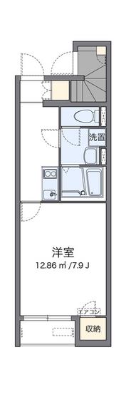クレイノ西大寺(1K/1階)の間取り写真