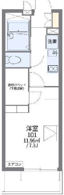 レオパレス武蔵野第2(1K/3階)の間取り写真