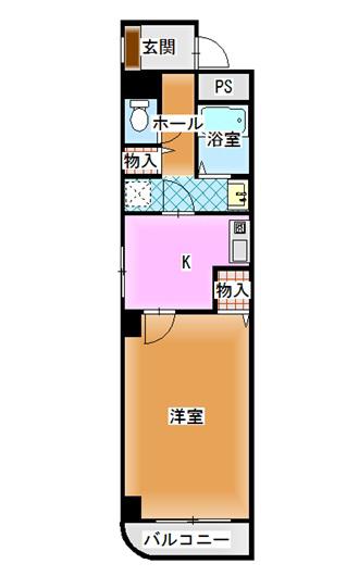 シティガーデン南通II(1K/9階)の間取り写真