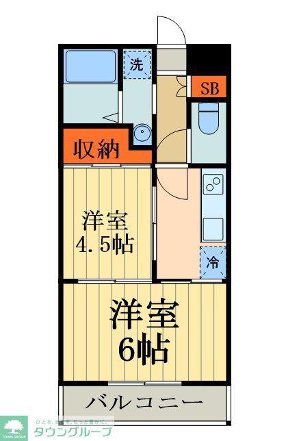 ブレーンハイム柴山(2K/2階)の間取り写真