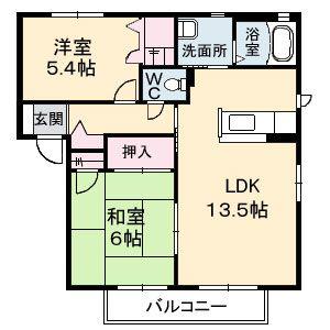 グランカーサ I(2LDK/1階)の間取り写真