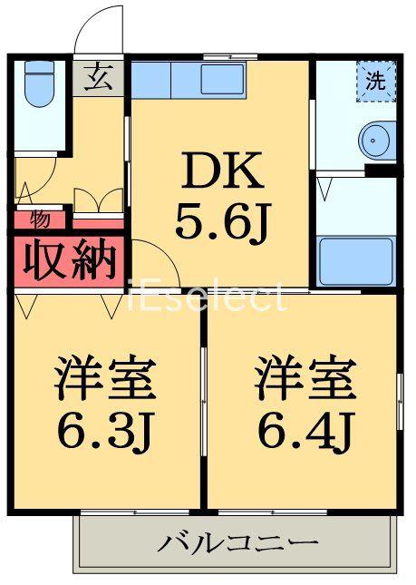 サンコート大網(2DK/2階)の間取り写真