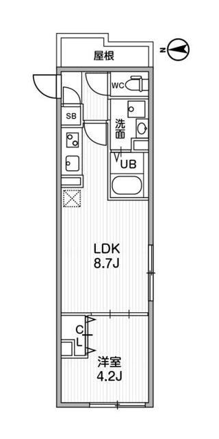 ウェルスクエアイズム中延(1LDK/2階)の間取り写真