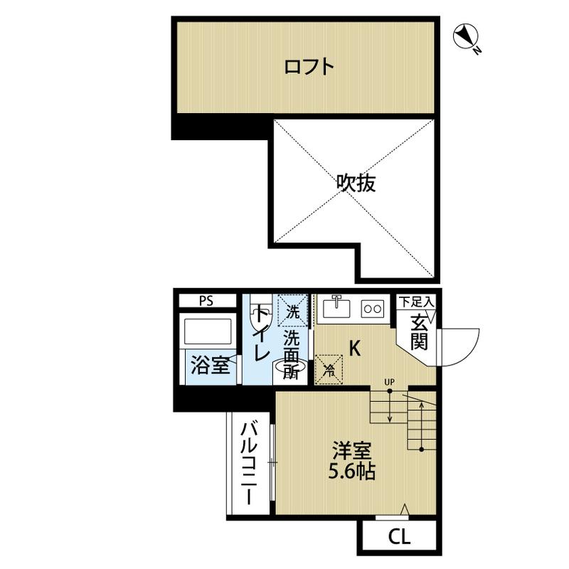 キーファ唐原(ワンルーム/1階)の間取り写真
