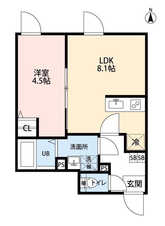SENYO SQUARE 武蔵小杉(1LDK/1階)の間取り写真