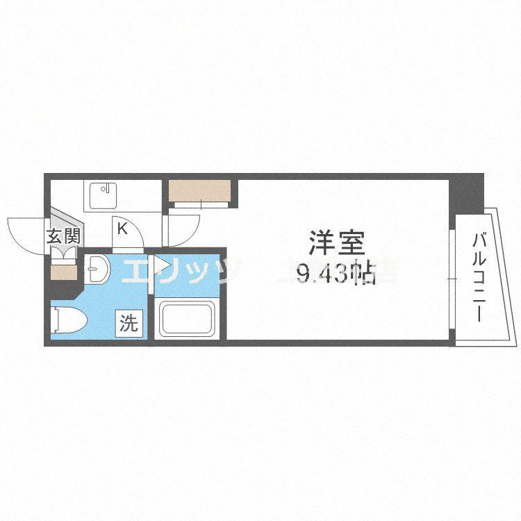 SERENITE天六西(1K/2階)の間取り写真