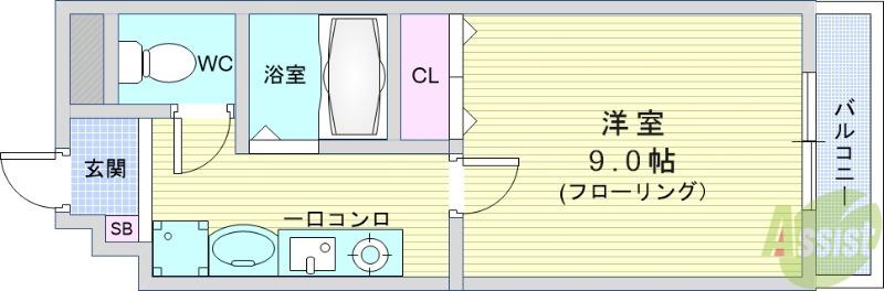 MAISON CERCLE(1K/5階)の間取り写真