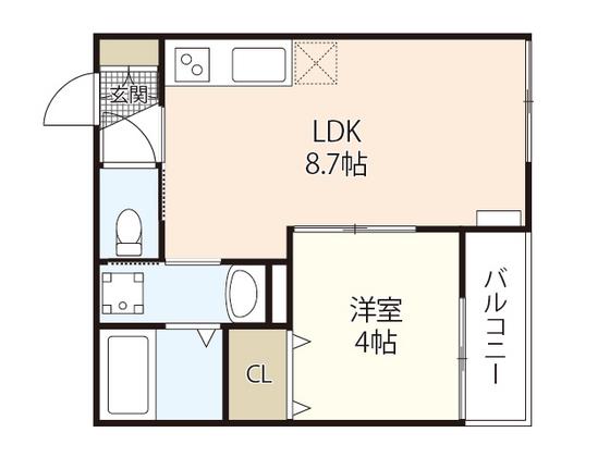 アーデル牛田新町B棟(1LDK/3階)の間取り写真