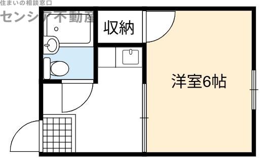 マンションKLM(1K/4階)の間取り写真