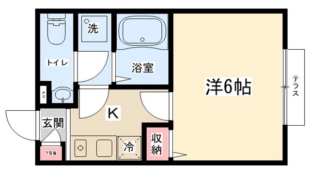 東淵野辺2丁目アパート(1K/1階)の間取り写真
