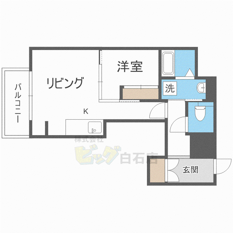 KDXレジデンス豊平公園(1LDK/8階)の間取り写真