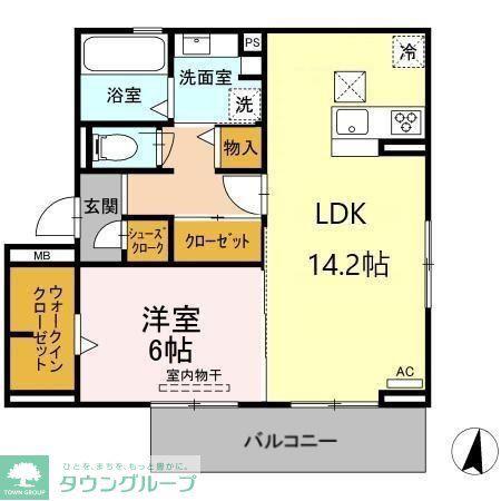 ベルフォレ豊田(1LDK/1階)の間取り写真