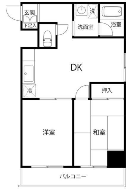 TSGARDEN大島(2DK/3階)の間取り写真